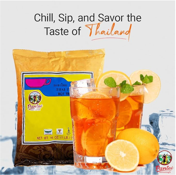 Thai Iced Tea Mix, Traditional Restaurant Style, 16 oz. (Pack of 2)